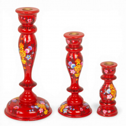 Bougeoirs Suraya rouge3 tailles - Bibop et Lula