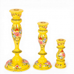 Bougeoirs Suraya jaune 3 tailles - Bibop et Lula