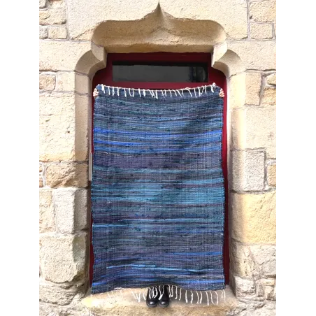 Tapis Chindi bleu