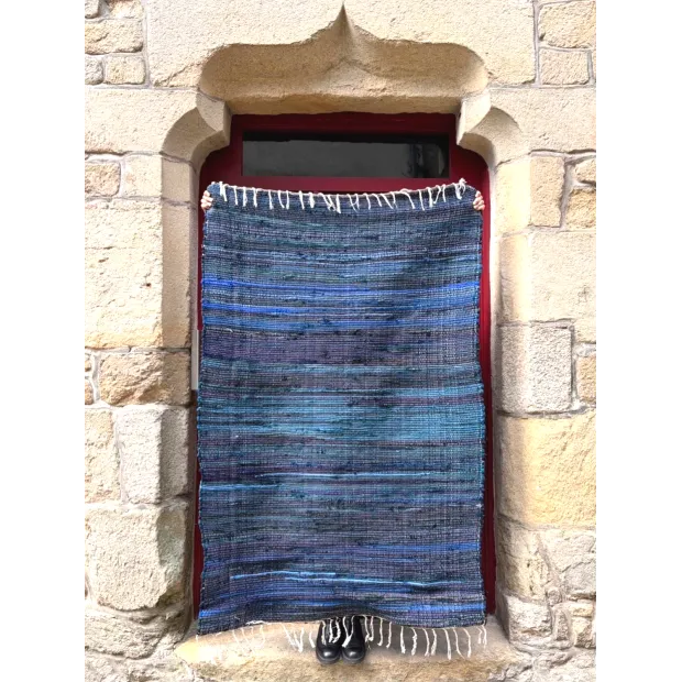 Tapis Chindi bleu
