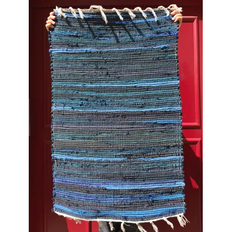 Tapis Chindi bleu