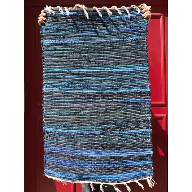 Tapis Chindi bleu