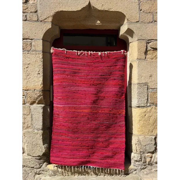 Tapis Chindi rouge rose