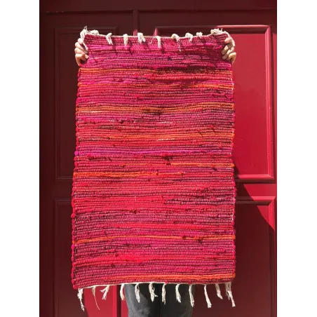 Tapis Chindi rouge rose
