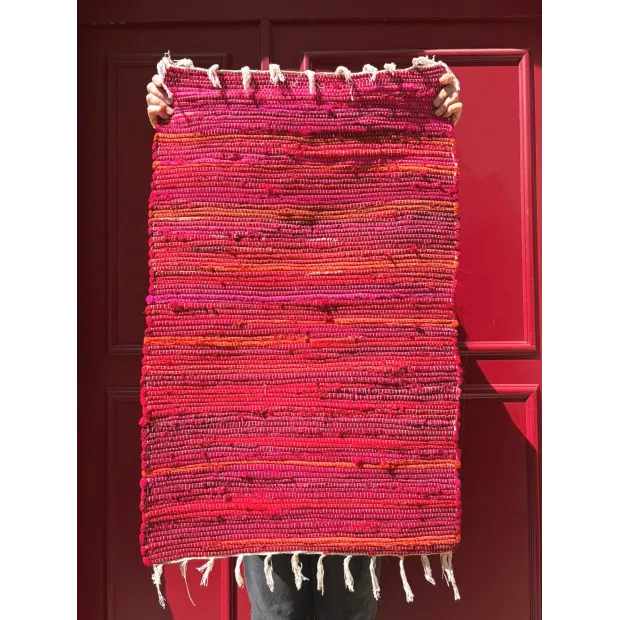 Tapis Chindi rouge rose