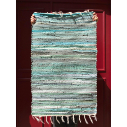 Tapis Chindi vert d’eau - Bibop et Lula