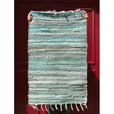 Tapis Chindi vert d’eau