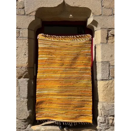 Tapis Chindi jaune orangé