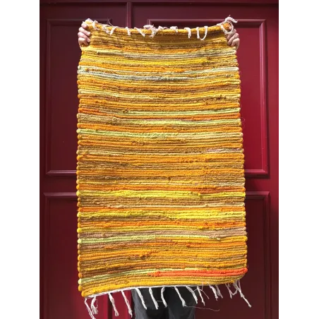 Tapis Chindi jaune orangé