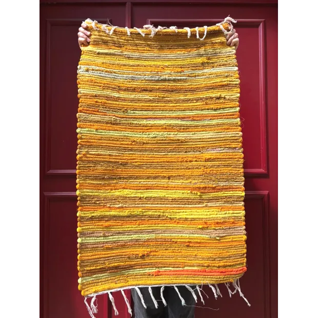 Tapis Chindi jaune orangé
