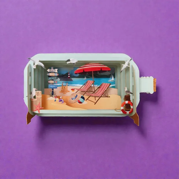 3D Pop Up Carte Duo de transats