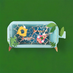 3D Pop Up Carte La piscine - Bibop et Lula