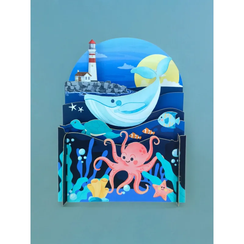 3D Pop Up Carte postaleBaleine and Co