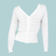 Gilet col V Blanc - Bibop et Lula
