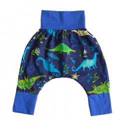 Pantalon sarouel bébé Dinos-bleu - Bibop et Lula