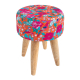 Tabouret rond tissu imprimé Kerala - Bibop et Lula