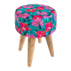 Tabouret rond tissu imprimé Havana - Bibop et Lula