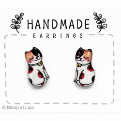 Puces d'oreilles dépareillées Calico - Bibop et Lula