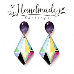 Boucles d'oreilles clous pendantes, Lagos - Bibop et Lula