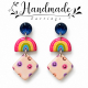 Boucles d'oreilles clous pendantes, Chicago - Bibop et Lula