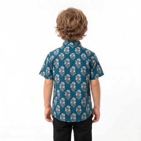 Chemise enfant manches courtes Ishan