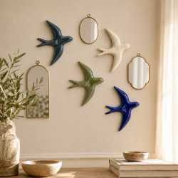 Hirondelle en Céramique Émaillée Bleu Encre - Bibop et Lula