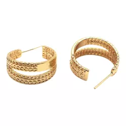 Boucles d'oreilles" Créole bombée maille" - Bibop et Lula