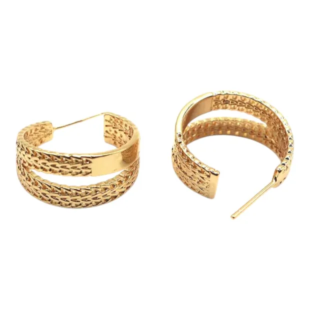 Boucles d'oreilles"Créole bombées maille"