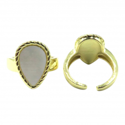 Bague dorée ajustable "Pétale" - Bibop et Lula