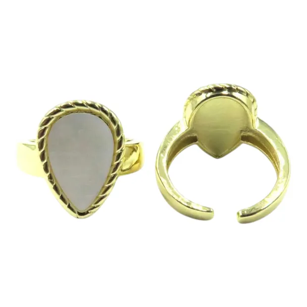 Bague dorée ajustable "Pétale"