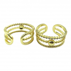Bague dorée ajustable "Bubble" - Bibop et Lula