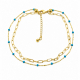 Bracelet de chevilledouble plaqué or etperle bleue - Bibop et Lula