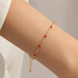 Bracelet Perles rouges - Bibop et Lula