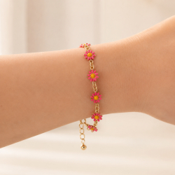 Bracelet Fleurs roses - Bibop et Lula