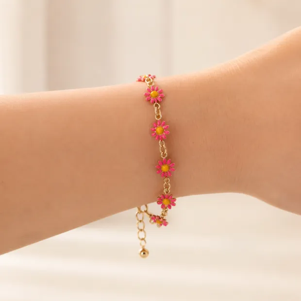 Bracelet Fleurs roses