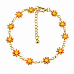 Bracelet Fleurs oranges - Bibop et Lula