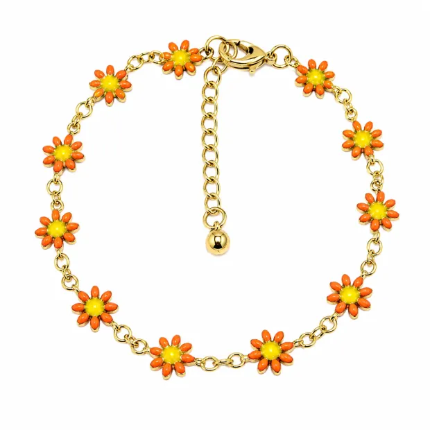 Bracelet Fleurs oranges