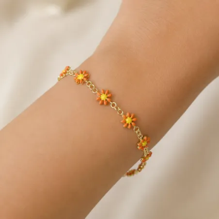 Bracelet Fleurs oranges