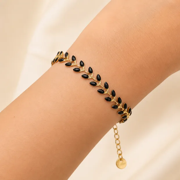 Bracelet Feuillage noir