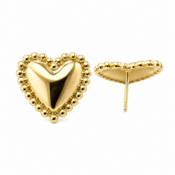 Boucles d'oreilles clous Petit coeur "boule" - Bibop et Lula