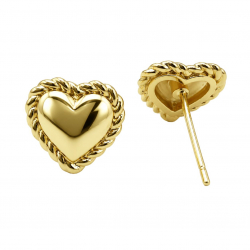 Boucles d'oreilles clous Petit coeur "trait" - Bibop et Lula