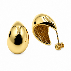 Boucles d'oreilles clous "Créole bombée allongée" - Bibop et Lula