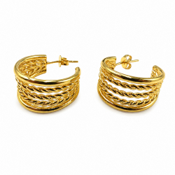 Boucles d'oreilles clous " Créole ciselée tresse" - Bibop et Lula