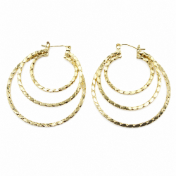 Boucles d'oreilles dormeuses " Créole triple" - Bibop et Lula