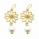Boucles d'oreilles dormeuses " Marguerite et perle" - Bibop et Lula