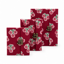 Carnets de notes tissu Cerise - Bibop et Lula