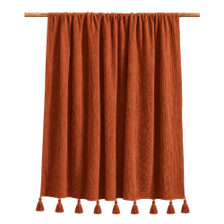 Paréo / Grande étole en double gaze de coton terracotta - Bibop et Lula