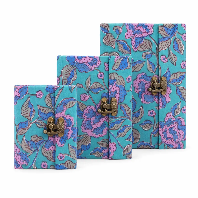 Carnets de notes tissu Bleu
