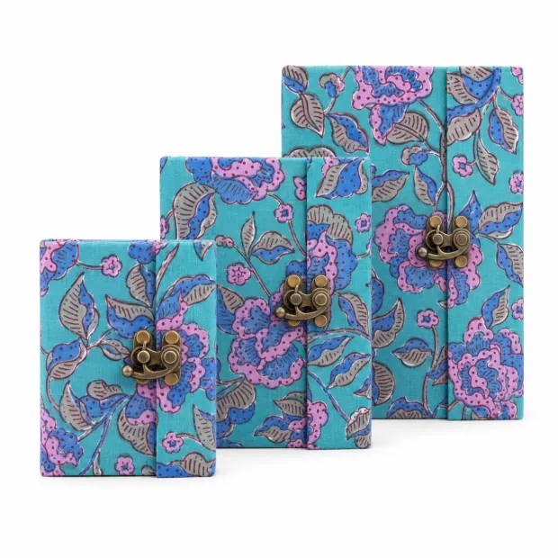 Carnets de notes tissu Bleu