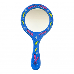 Miroir à main artisanal bleu - Bibop et Lula